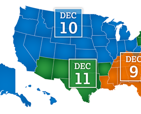 map of the 2019 PSAT release dates