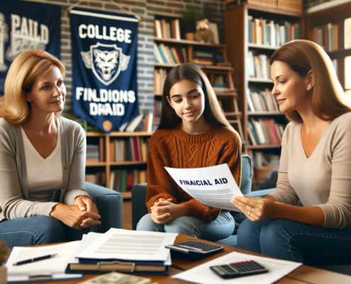 College Coach talking with parent and student