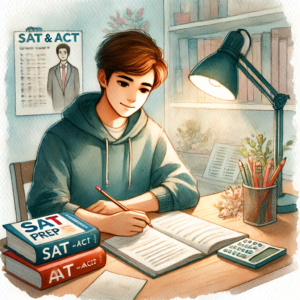 Student preparing for the SAT and ACT