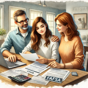 Family of three review FAFSA documentation