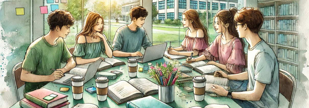 Group of students preparing for the ACT