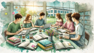 Group of students preparing for the ACT