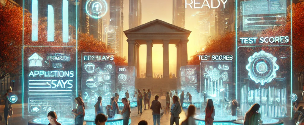 Futuristic image representing the college admissions process