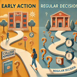 Graphic representation of the differences between Early Action and Regular Decision