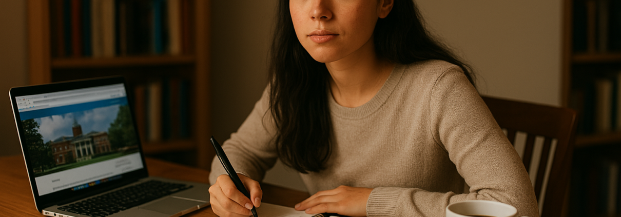 Student working on applications