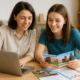 Mother and daughter reviewing college material