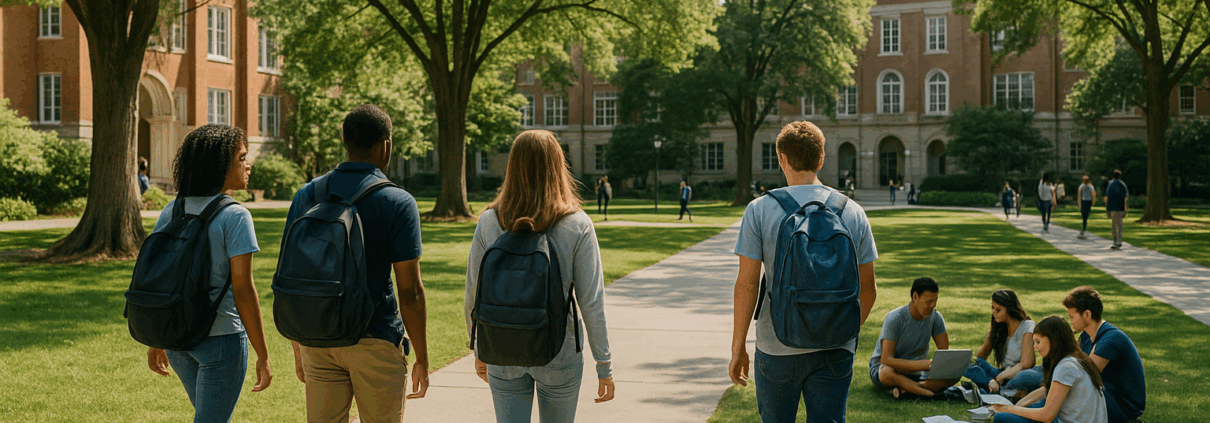 Students on a college campus