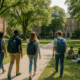 Students on a college campus