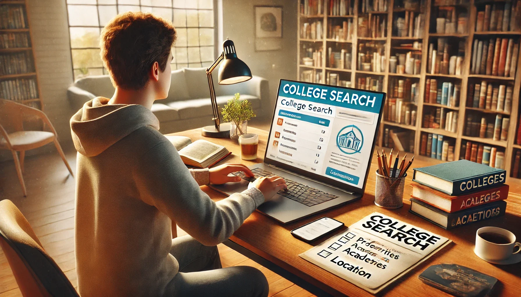 DALL·E 2025-02-13 09.50.31 – A realistic digital illustration of a student sitting at a wooden desk