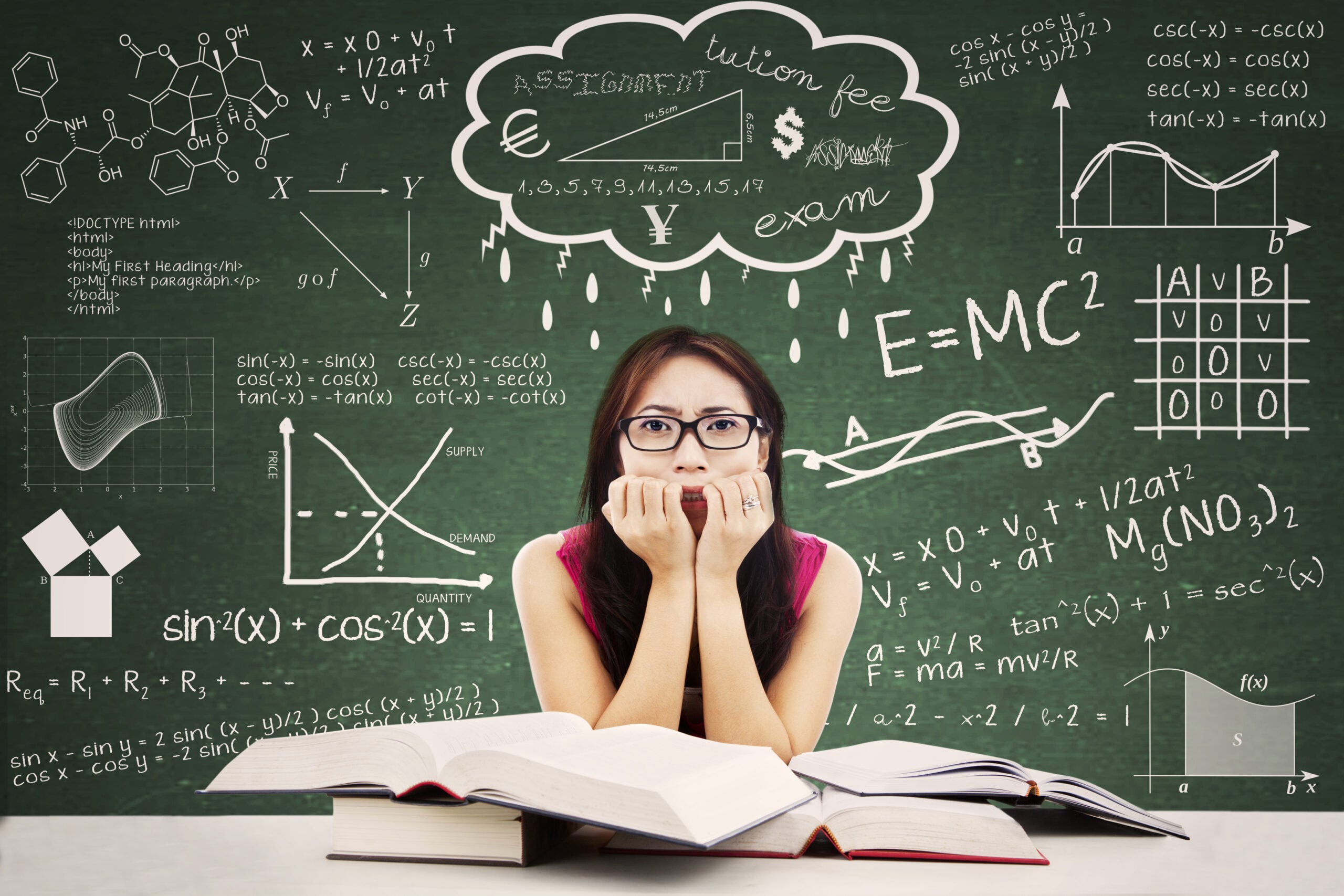 Girl with equations