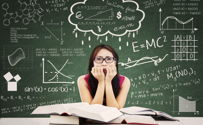 Girl with equations